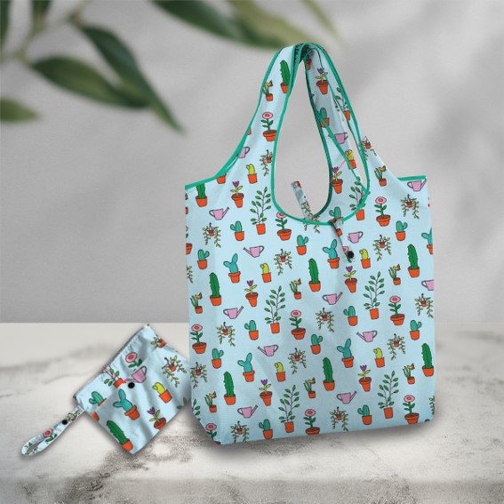 Custom Print Foldable Bag with Zip Pouch